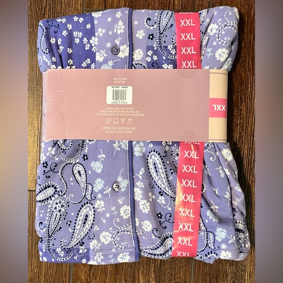 NWT Brushed Sleep two-piece pajama set. Size XXL.  Short sleeve top. - Picture 2 of 11